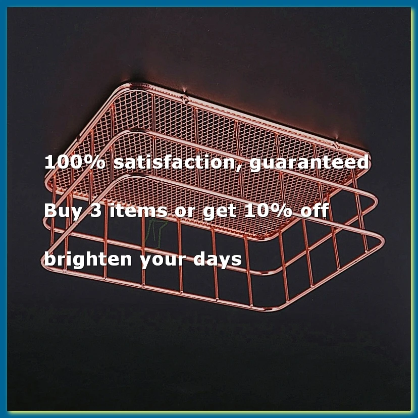 Storage Basket metal Wire Bathroom Shelves Makeup Organiser Rose Gold Brush Pen Holder Wire Mesh