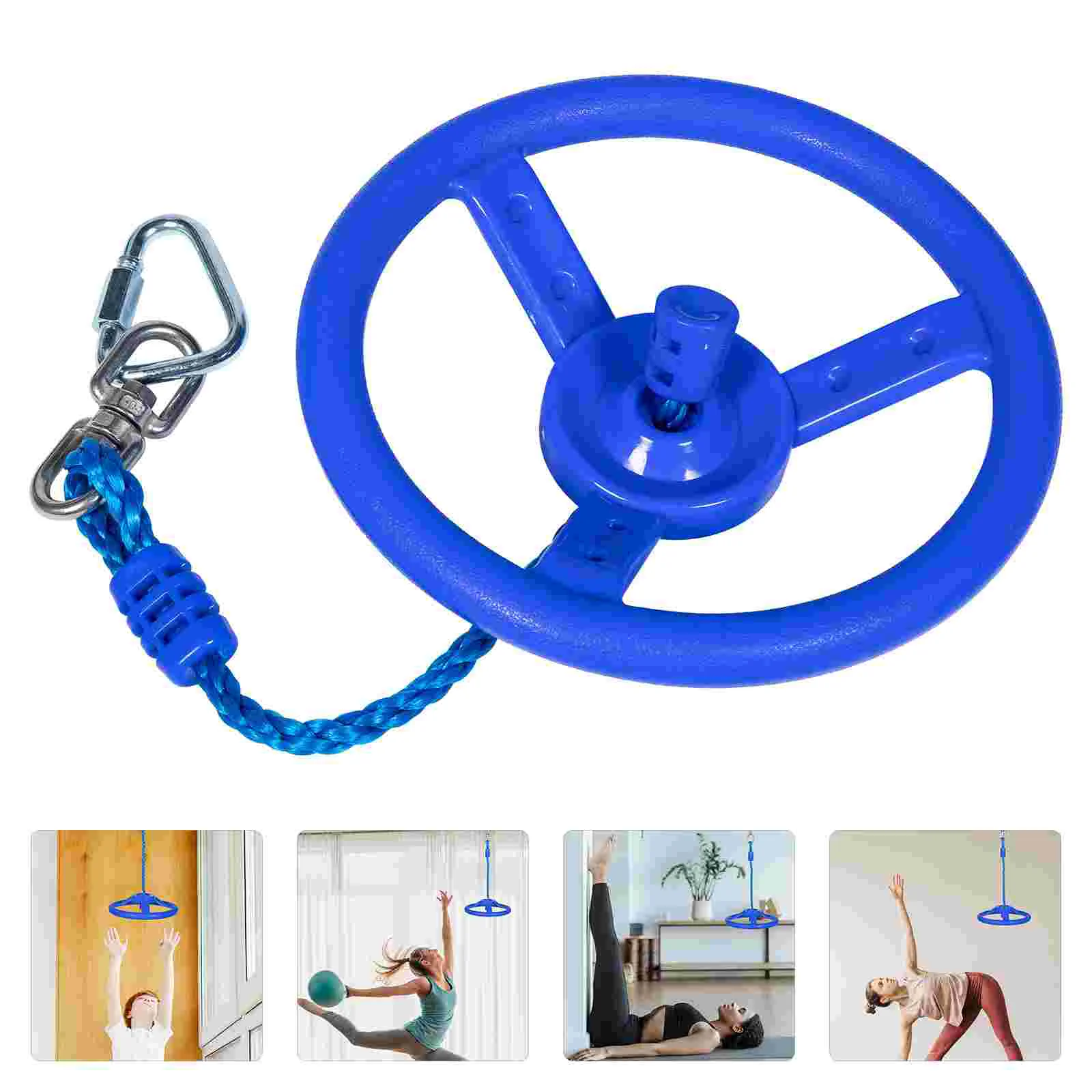 

Toy Ninja Wheel Heavy Duty Kids Swing Monkey Children Indoor Ring Fitness Handle Gym Blue Baby