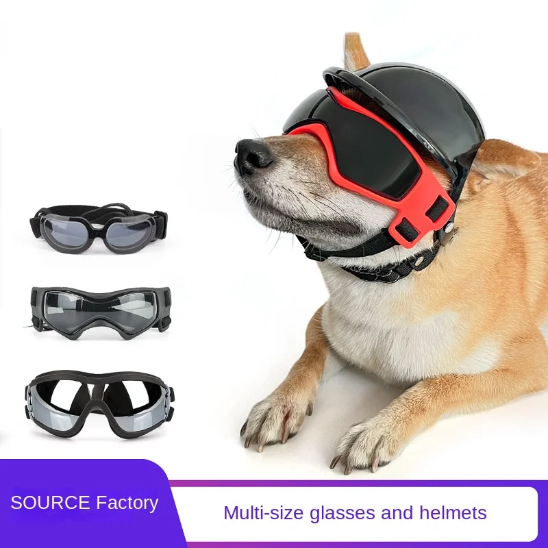 The product can be customized.Pet helmet pet glasses with hat dog cat motorcycle safety helmet hat accessories hat headdress