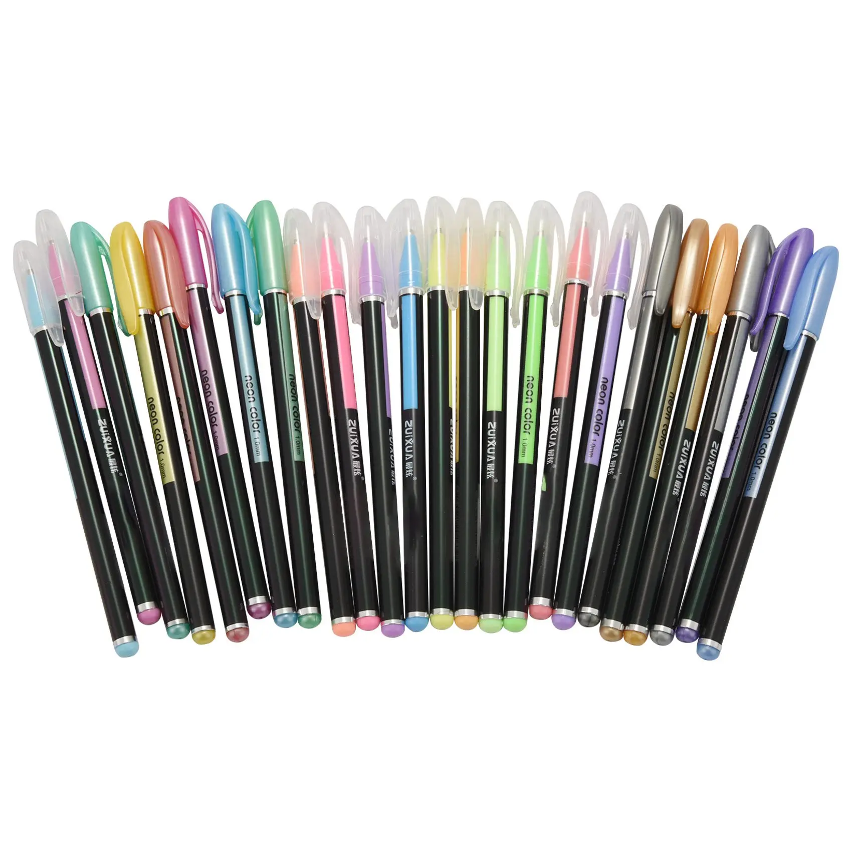 【CYBER MONDAY】ZUIXUA 48 Gel Pens set, Color gel pens Glitter Metallic pens Good gift For Coloring, Kids, Sketching, Painting, Dr