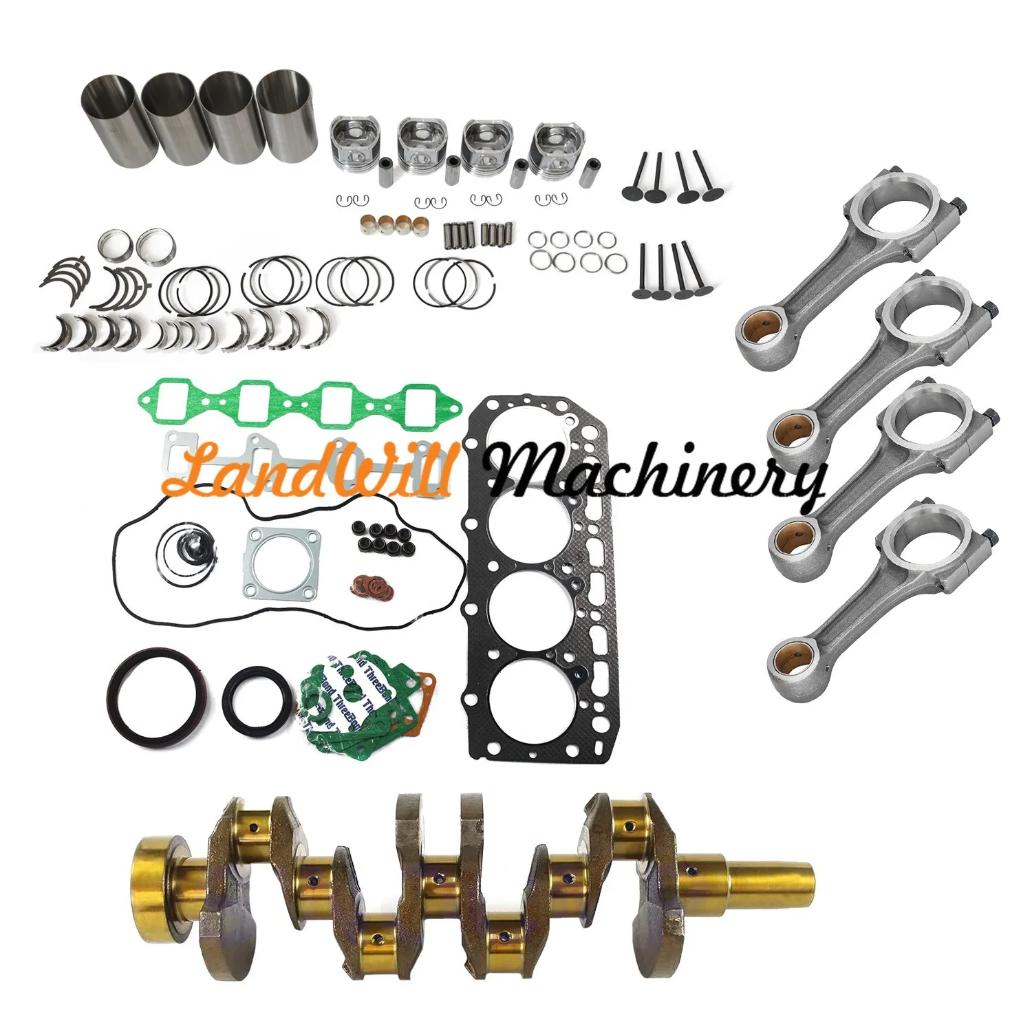 Overhaul Rebuild Kit Connecting Rod + Crankshaft Fits For Komatsu 4D84E Engine