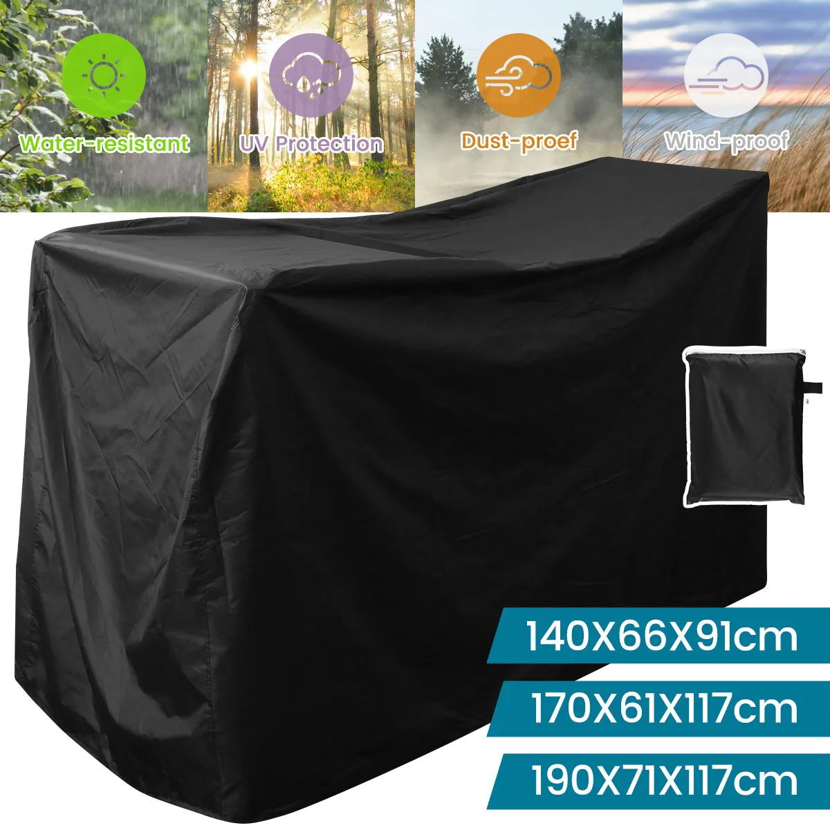 Mobility Scooter Storage Cover Oxford Fabric Scooter Weather Cover with Waterproof Strip Heavy Duty Water Resistant Rain Sun Ray