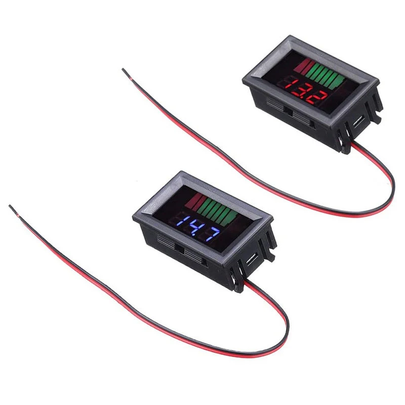 Car Battery Charge Level Waterproof Indicator 12V-72V 84V Lithium Battery Capacity Meter Tester Display LED Tester Voltmeter