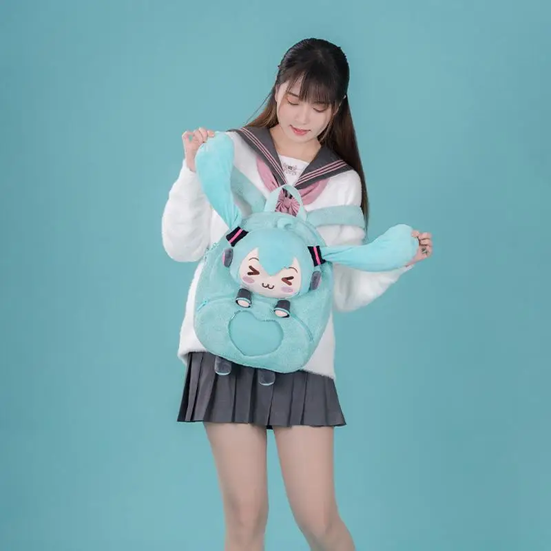 Hatsune miku anime kawaii mochila de pelúcia infantil para meninas de alta qualidade criativa fufu saco de armazenamento saco de viagem presente de natal