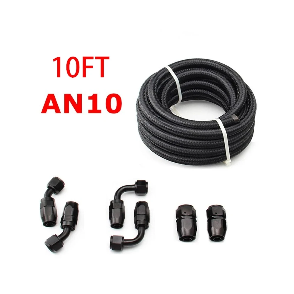 3M AN6/AN8/AN10 CPE Olie Brandstof Fittingen Slanguiteinde 0 + 45 + 90 + 180 Graden Olie Adapter Kit AN6 Gevlochten Olie Brandstofslang Lijn Met Klemmen