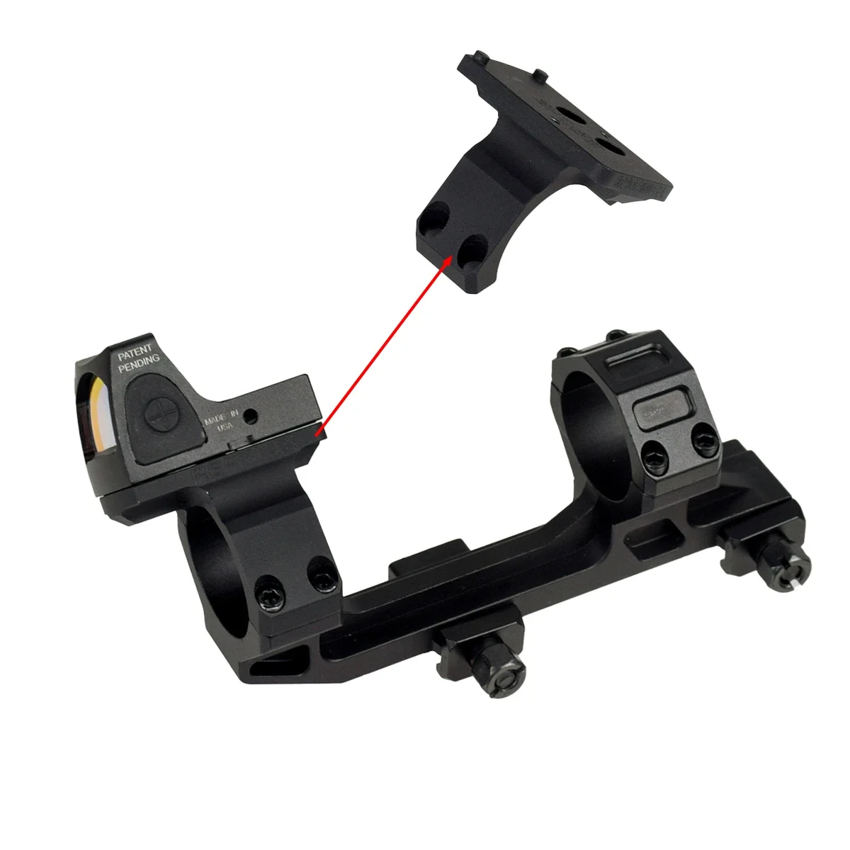 GEISSELE SUPER PRECISION AR15 Scope Mount 25.4mm 30mm Rings With Reptilia ROF-45/90 For RMR Red Dot Sight RAISER Mount view 3