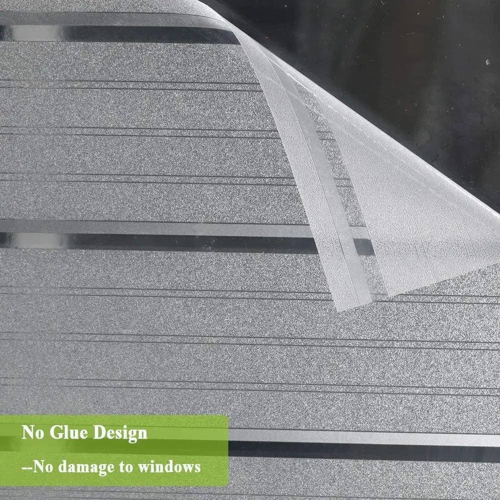Privacy Window Film Frosted Window Cling Wide Strips Covering Non Adhesive Removable Window Sticker Glass Door Film UV Blocking