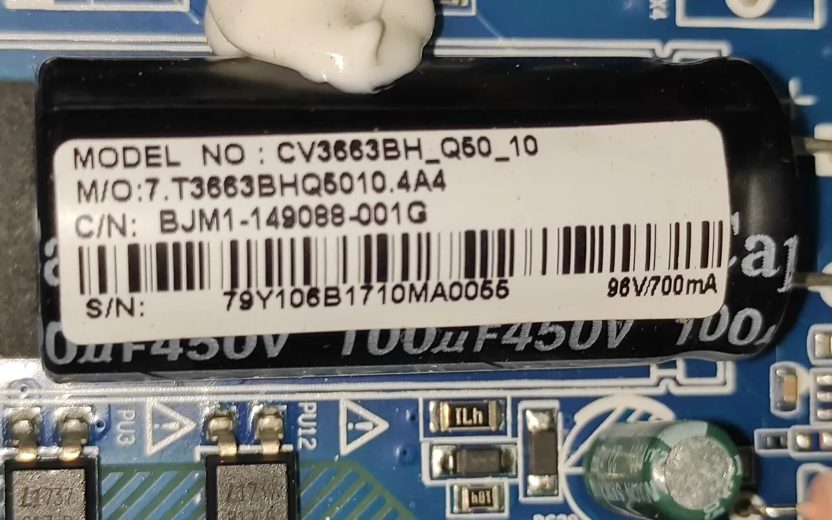 Imagem -03 - Potência 3-em1 tv Mainboard Tensão 96v Corrente 700ma Teste Bem Cv3663bh-q50 de Alta