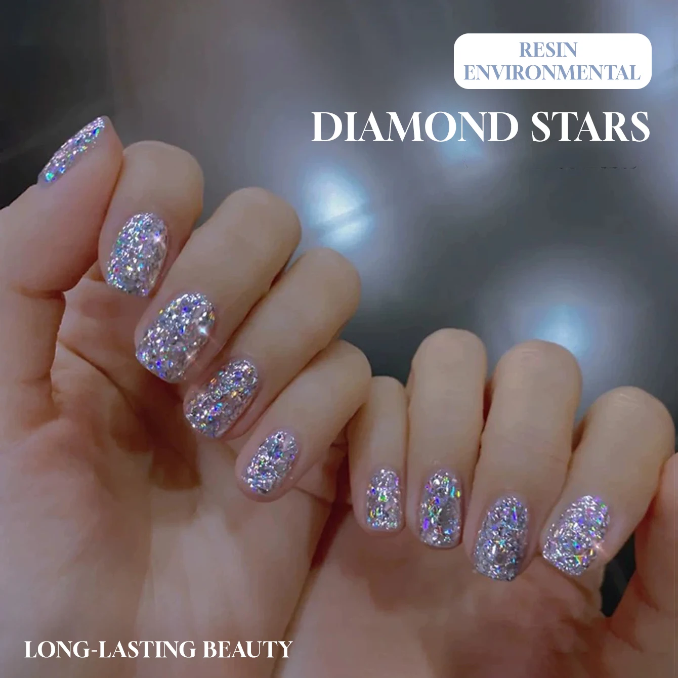 MIANEL 1PCS 2026 Crystal Crushed Strobe Seven Colors Diamond Platinum Silver Fine Flash Glitter Gel Nail Polish Nail Supplies