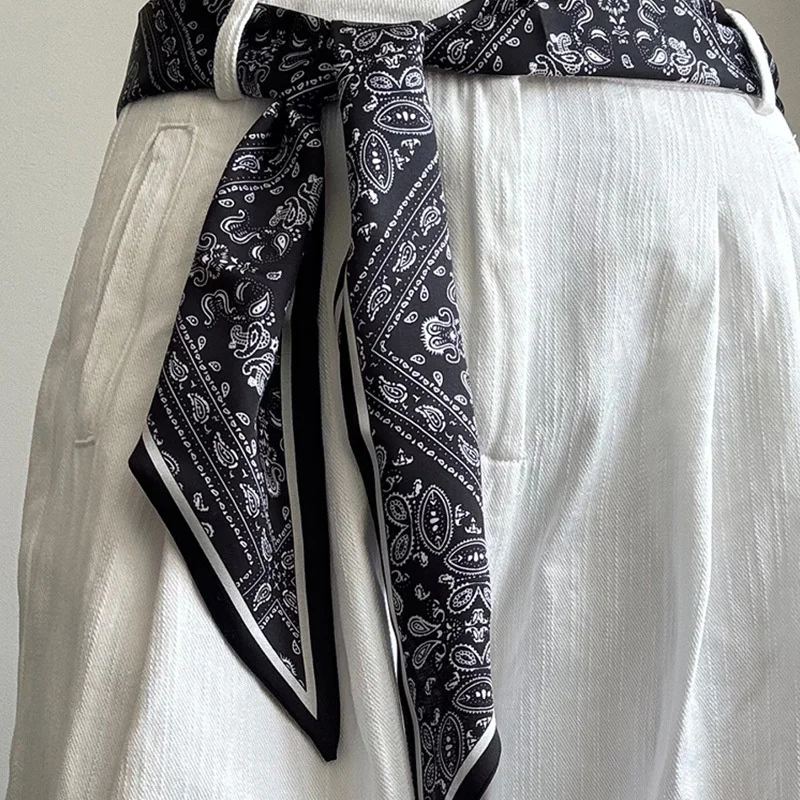 

Ethnic Style Handmade Braided Scarf Pants Belt for Women Bohemian Vintage Ribbon Silk Versatile Dress Waist Chain Accessories