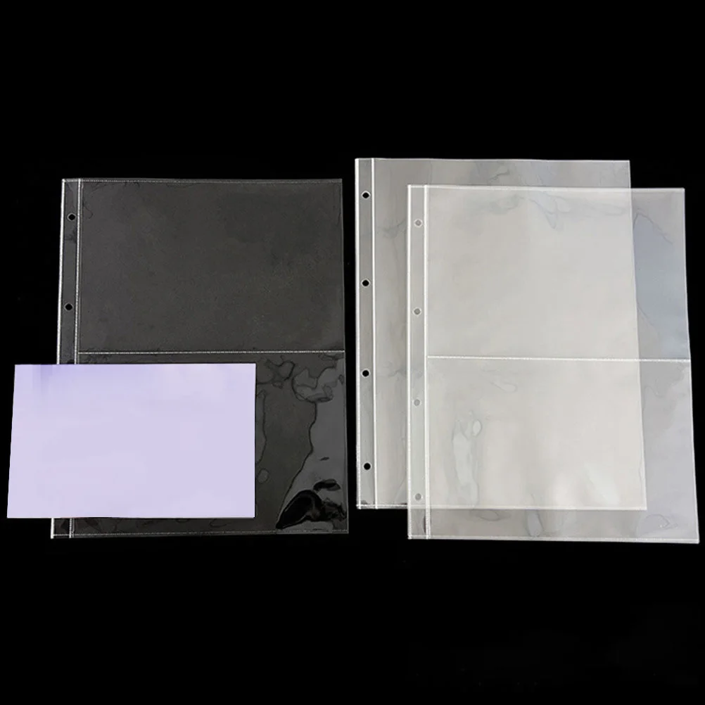 20Pcs Transparent Photo Album Pockets 4-Ring Card Sleeves Waterproof Dustproof for Organizing Collectibles Photo Card Sleeve