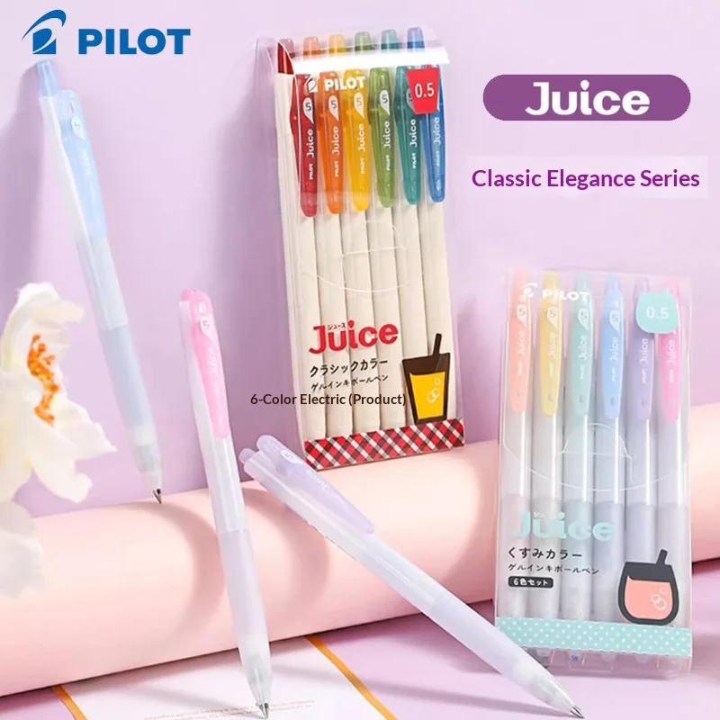 Pilot Juice Colored Gel Pens 0.5mm Retro/Elegance Soft Grip Water-Based Pigment Ink Smooth Writing Art Note-Taking Supplies 학용품