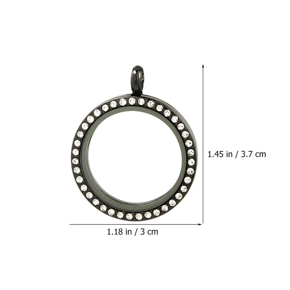 4Pcs Alloy Photo Pendant Charms Round Rhinestone Bezel Trays DIY Jewelry Making Photo Lockets Necklace Decoration