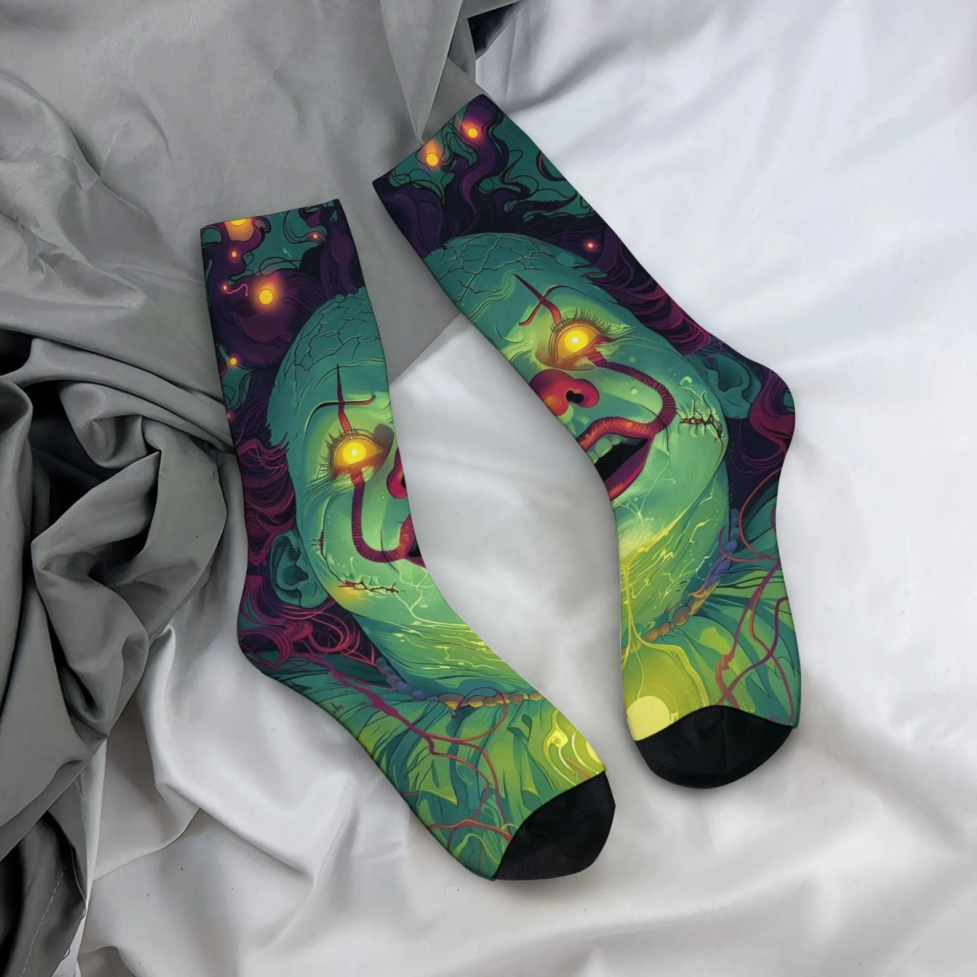 

Носки с героями мультфильмов, яркие мужские носки с принтом лица, удобная посадка с эластичными манжетами, идеально подходящие для повседневных или тематических вечеринок, подарков