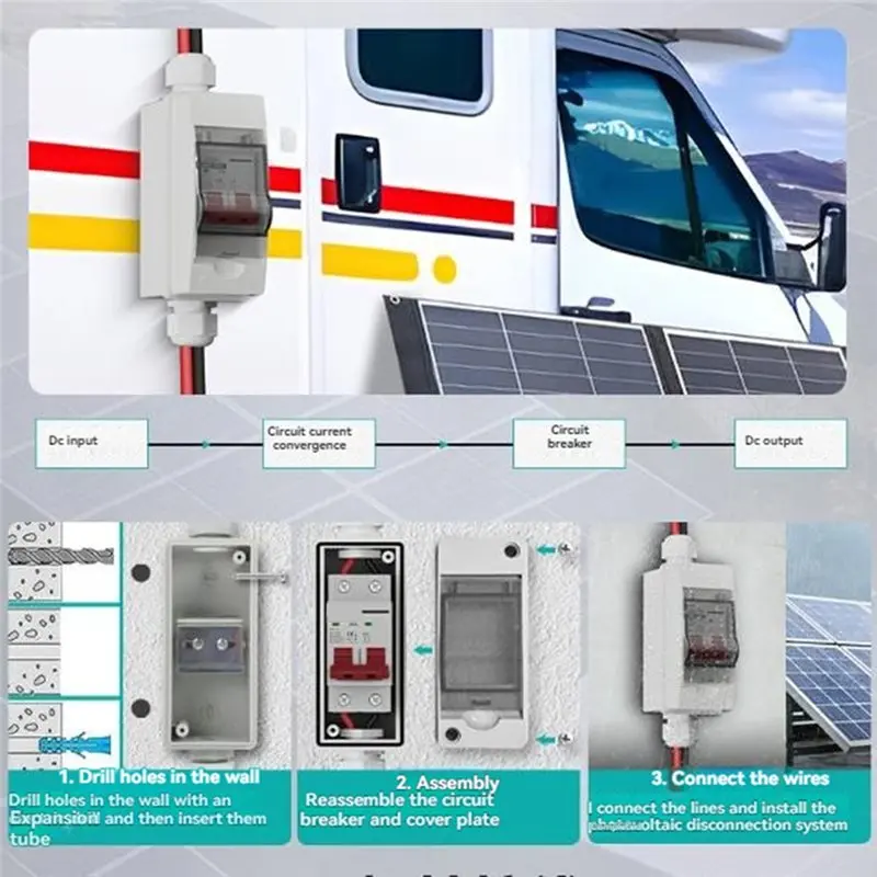 PHFU-Solar Panel Disconnect Switch 25 Amp 500V For Outdoor PV Or AC Stystem, RV And Solar With Plug-And-Play Connector And IP65
