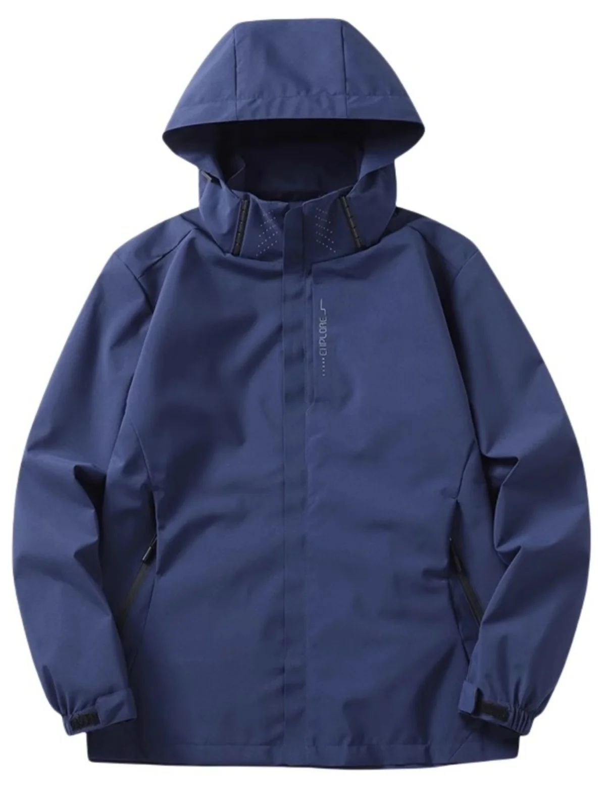 

Retro Sle Men's Outdoor Jaet Spring Autumn Waterproof Windproof Casual Loose Fit Zipper Closure Long Sve Hooded Coat