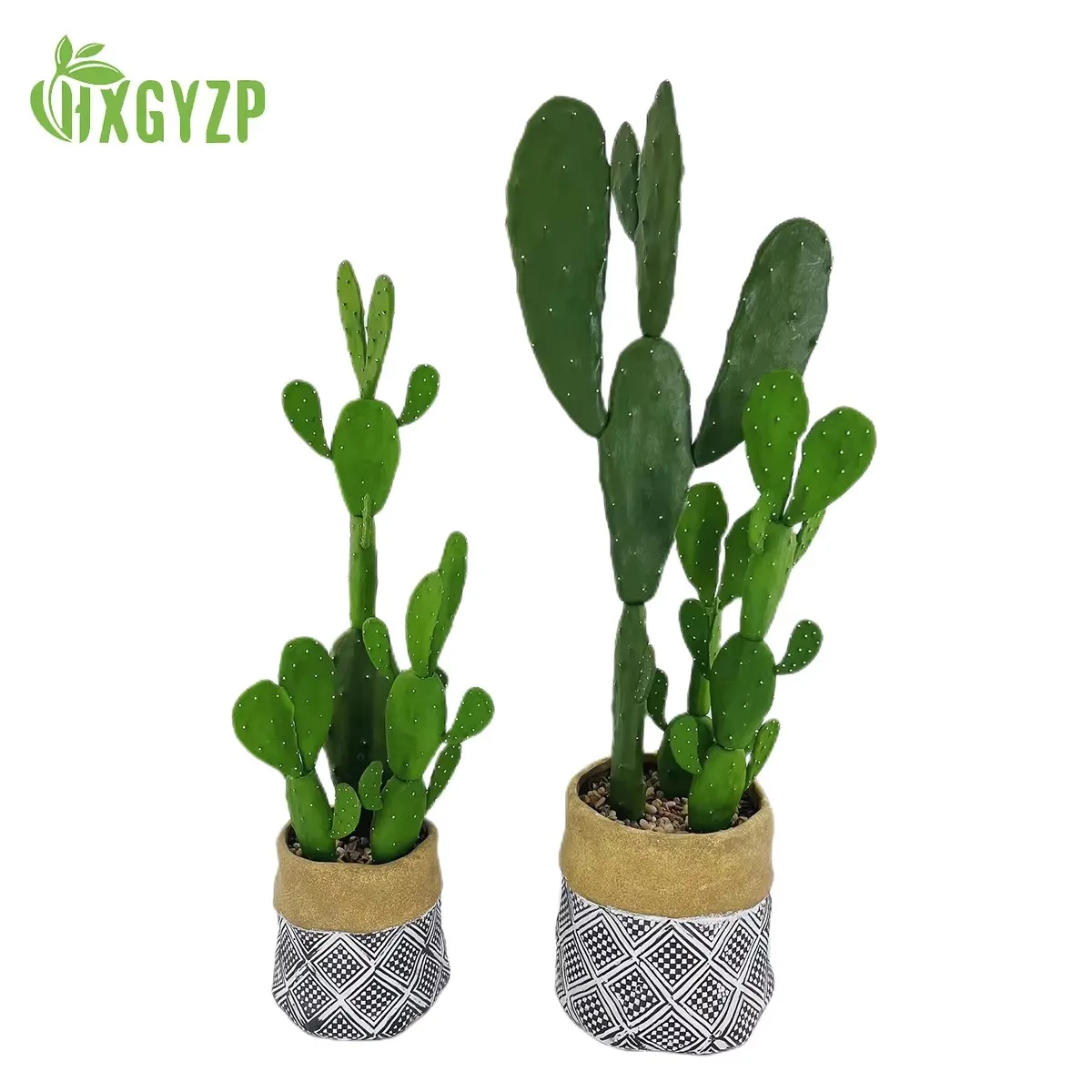 60/70cm Artificial Plant Potted Cactus Succulents Ornaments Large Fake Plants With Stone And Cement Flower Pot Home Decoration