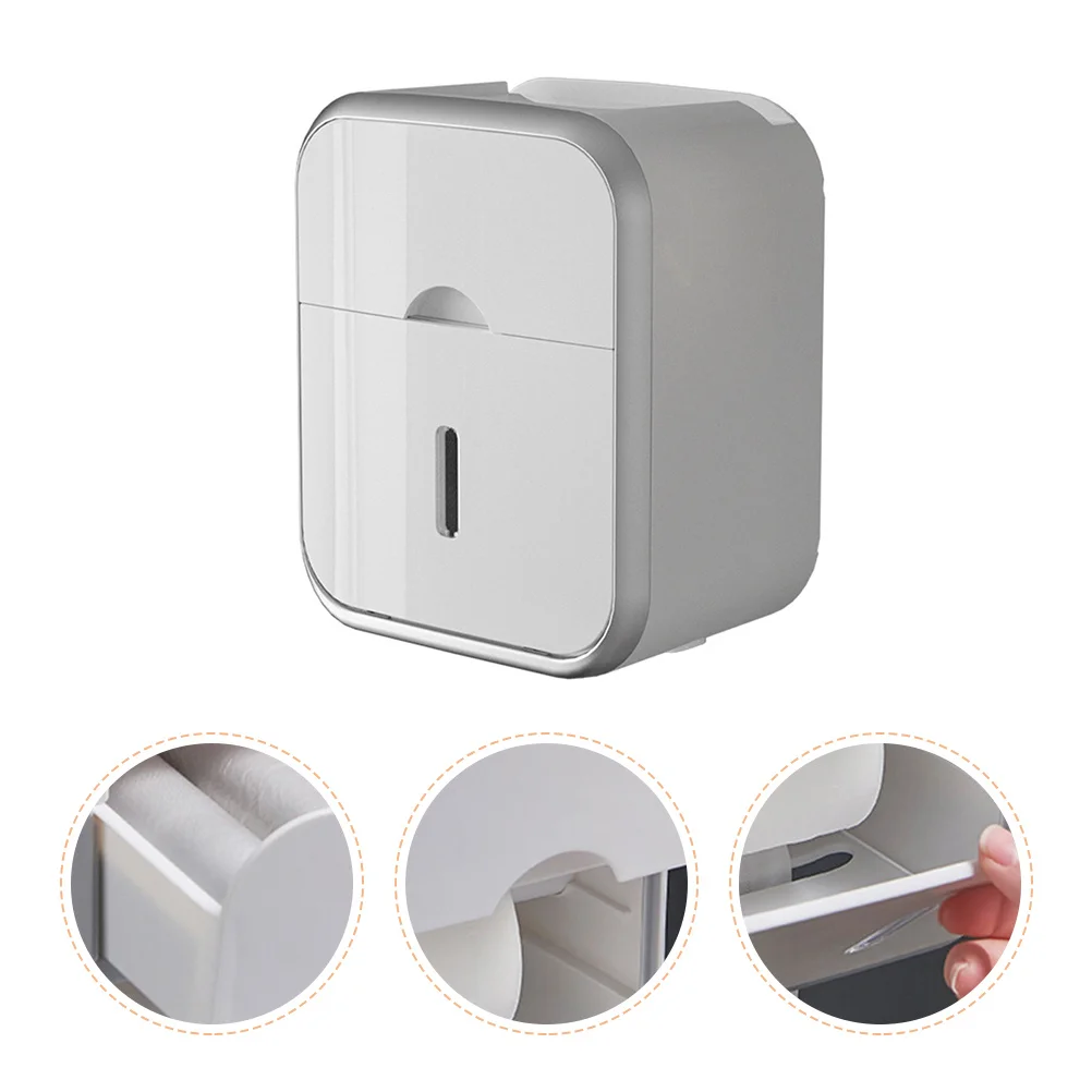 

Multi-Functional Tissue Box Plastic Roll Paper Dispenser Waterproof Storage Bathroom Organizer Toilet Paper Holder Double Layer