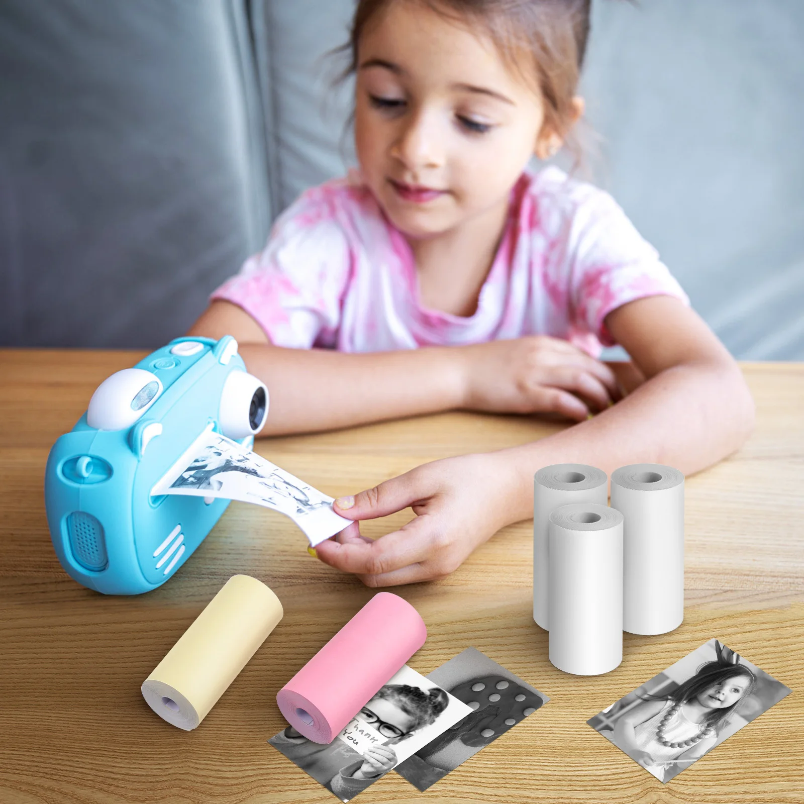 Mini Thermal Paper Rolls Clear Print Adhesive Label Receipt Photo Sticker Printer Refill Supply Plain Roll Printable