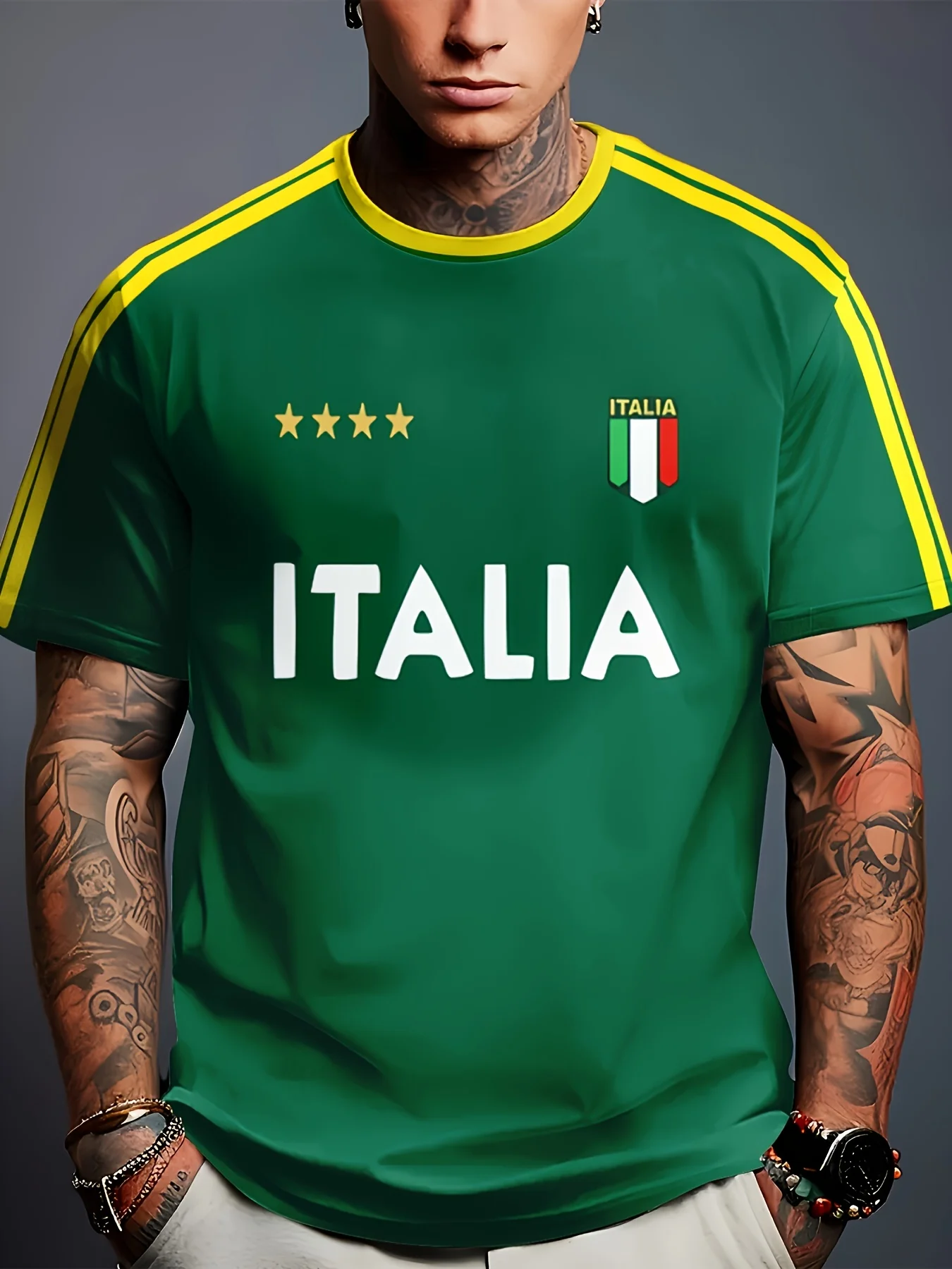 Italia Italy National Team Soccer Style T-Shirt,Men Women Quick Dry Breathable Casual Streetwear Tee Summer Fashion T-shirt