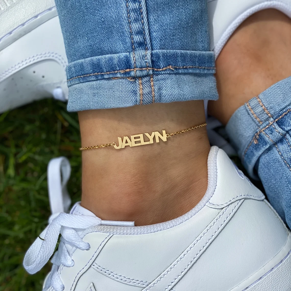 Customized Name Anklet for Women Stainless Steel Gold Color Personalized Name Anklets Leg Chain Stainless Steel Jewelry