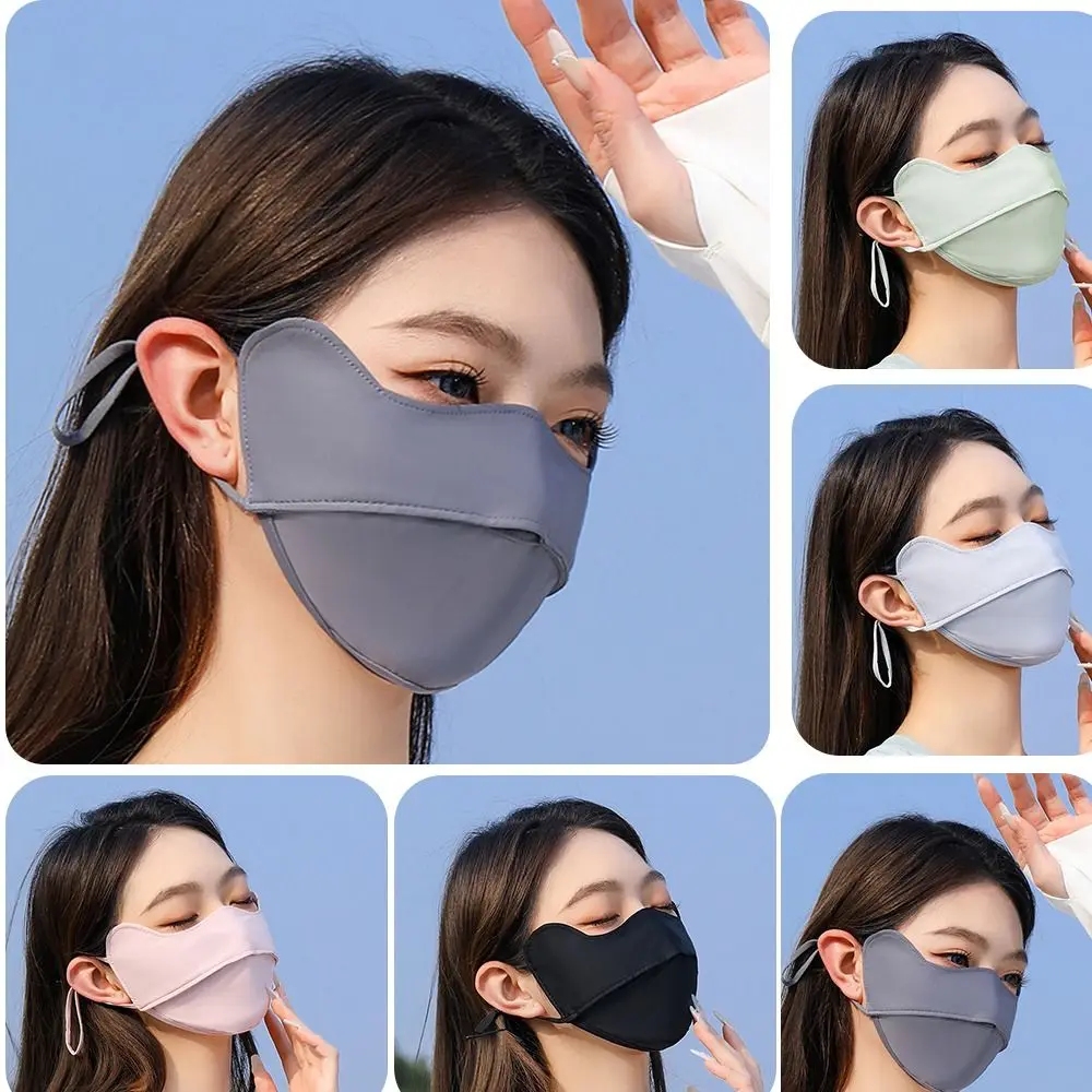 Outdoor Nylon Zonnebrandcrème Gezichtsmasker Ademend Anti-Uv Ijs Zijde Masker Gezicht Cover Sjaal Gezicht Cover Sjaal