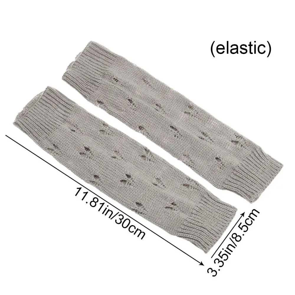 الجوف خارج تصميم محبوك قفازات الذراع الكروشيه دفئا حورية البحر تصميم مدفئات للذراع لينة محبوك أسود اللون قفازات الحياكة