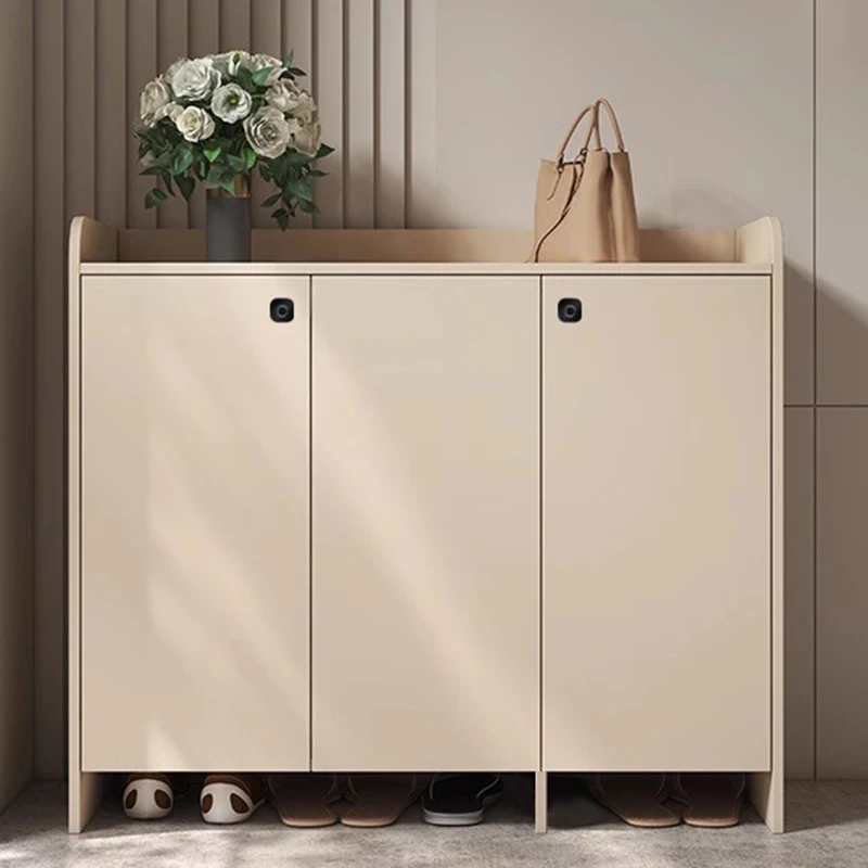 النعال الخشبية خزانة الأحذية التخزين المنظم عرض المحمول غرفة المعيشة الحديثة رف الأحذية العمودي موبليس أثاث الفندق #6