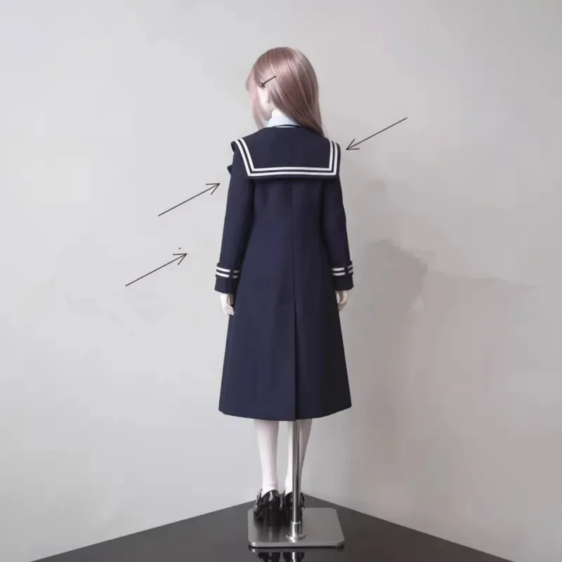 [Nur Kleidung] 1/3 1/4 1/6 College-Hemd Plissierter Rock Matrosenkragen-Mantel JK-Set Zubehör für BJD Actionfigur Dekoration – Detail 3