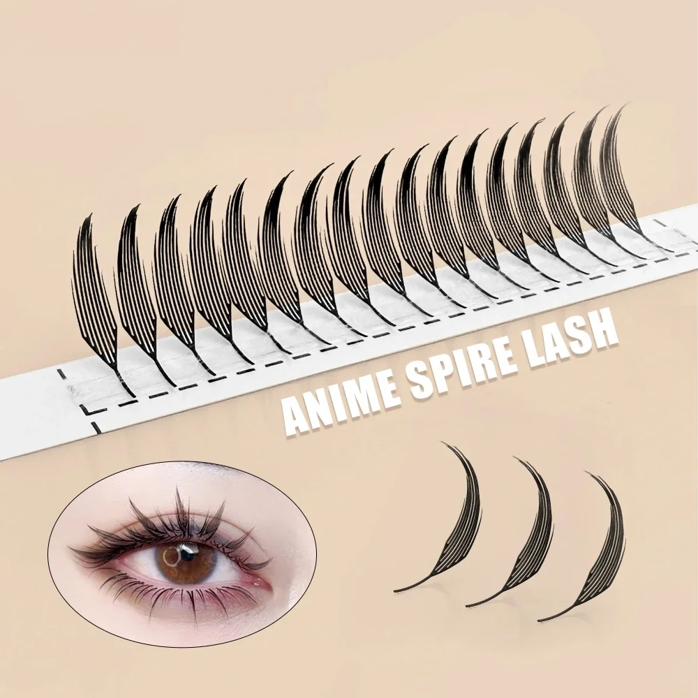 อะนิเมะ Spire Eyelash EXTENSION แคชเมียร์ธรรมชาติมังงะขนตาปลอม Super Soft Feather Shape การ์ตูน Lashes