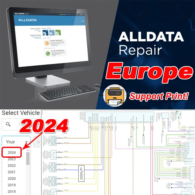 2024 5 IN 1 Alldata Repair USA Europe EU Autodata Identifix Mitchell Update Online Account All Data Auto Data Car Parts Diagrams