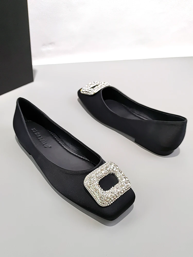 

Женские удобные мягкие ботинки на плоской подошве Water Diamond Work oes с квадратной головкой без шнуровки, повседневные туфли на плоской подошве Professional Office oes