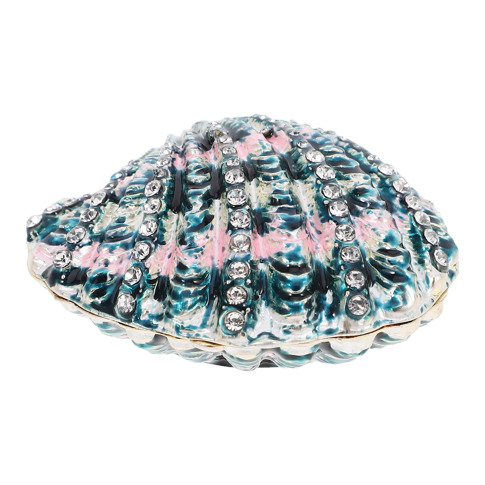 Rhinestone Seashell Jewelry Box Elegant Shell Shaped Organizer Party Favor Storage Case for Wedding Birthday Trinket Jewelry
