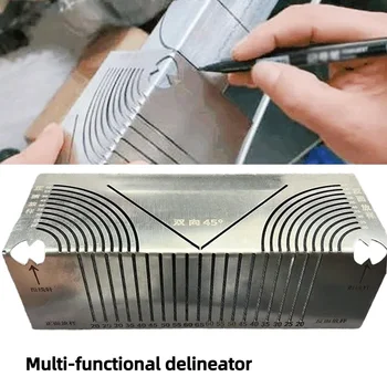 Outil de marquage d'angle et de rayon, Guide de coupe de marquage de tuyaux métalliques carrés, outils de marquage correcteurs pour meubles de construction à domicile
