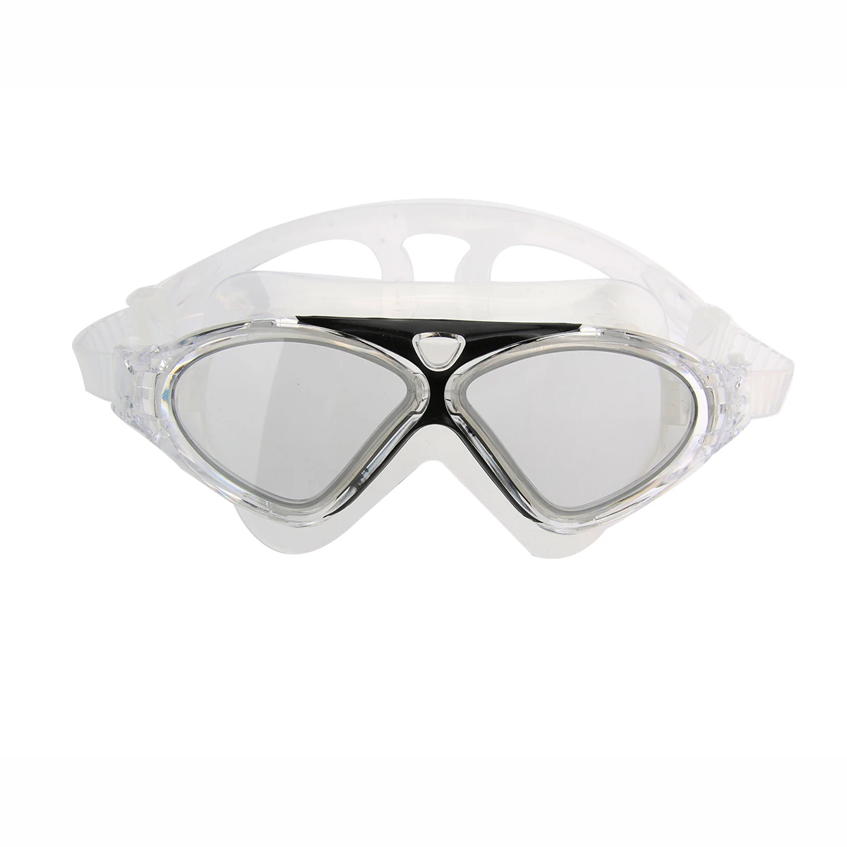 

Swimming Goggles Clear Black Durable Anti-fog Free Size Adjustable Strap Big Lens High-definition Vision Comfortable Silicone
