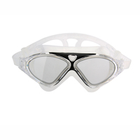 Swimming Goggles Clear Black Durable Anti-fog Free Size Adjustable Strap Big Lens High-definition Vision Comfortable Silicone