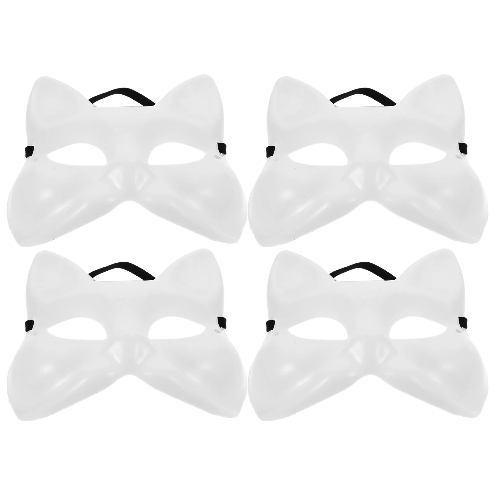 

4 Pcs DIY Blank Mask Masks Decorate Fox Hand Painted Face Animal Craft Party Favor to White