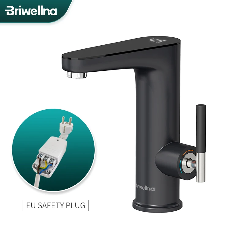 

Briwellna Water Heater 220V Basin Faucet 2 in 1 Cold and Hot Water Taps Tankless Instant Geyser Faucet Electric Faucet Mixer