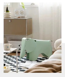 Nordic Animal Shape Elephant Plastic PP Low Stool Ottoman Chair