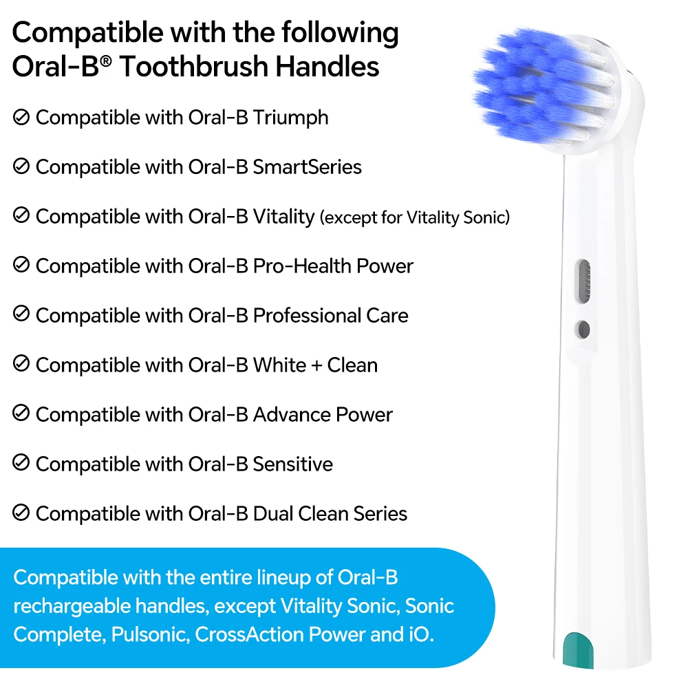 Extra Soft Replacement Brush Heads Compatible with Oral B Electric Toothbrush, Rotating Toothbrush Head for Pro 1000/100