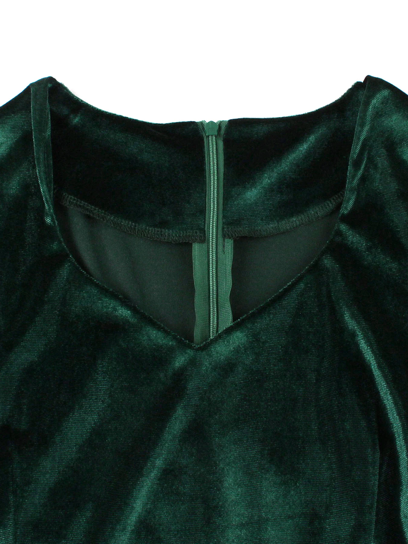 Tonval Velvet Winter Christmas Party Elegant Dresses Women Sweetheart Neck Butterfly Sleeve Green Solid Plain Vintage Dress