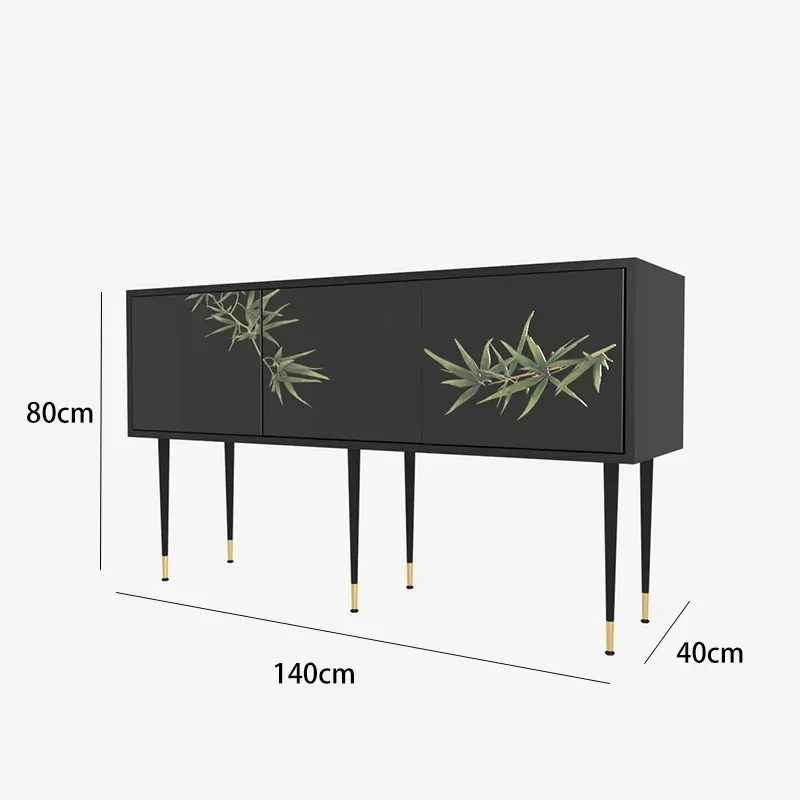 

Chinese-style lacquered entrance storage cabinet, living room wall storage cabinet, household black decorative cabinet