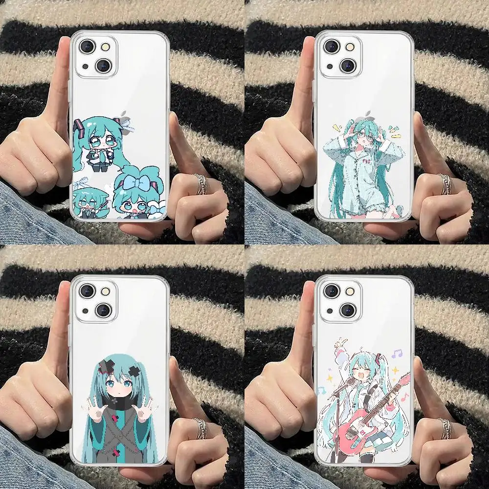 

J-HatsI-une U-Miku Phone Case For Iphone 16 15 11 13 14 Pro Max 7 8 Plus X Xr Xs Max Se2020 12mini Transparent Cover
