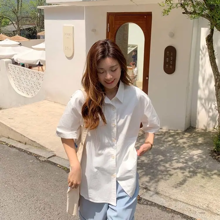 Koszule damskie w kwiaty na wiosnę, kołnierzyk Piotrusia Pana, bufiaste rękawy, plisowana obszycie, na wakacje, styl kawaii lub do noszenia na co dzień.