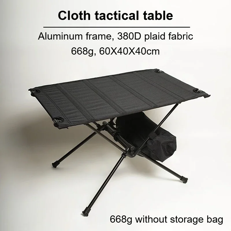 668g Camping Folding Table Lightweight 380D/UHMWPE Plaid Fabric Roll-Up Table Portable Aluminum Alloy Tables for Outdoor Picnic