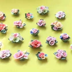 A variety of ceramic flowers retro wind rose immortality flower DIY hand jewelry hairpin mobile phone case accessories materials