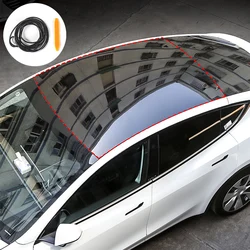 Anti Wind Noise Sunroof Seal for Tesla Model 3 Y 2017-2022 Rubber Skylight Strip Anti-Dust Quiet Sunroof Glass Seal Ring Strip