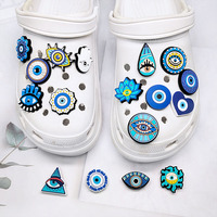 New Arrivals 15pcs Devil's Eye Shoe Charms Accessories Sandals Shoe Decorations Pins Kids Women Favor Gift