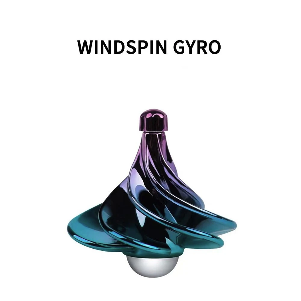 1pcs Toy Pneumatic Gyro Portable Fingertip Decompression Desktop Toy Wind Blowing Rotating Multicolor Gyro Children\'s Gift