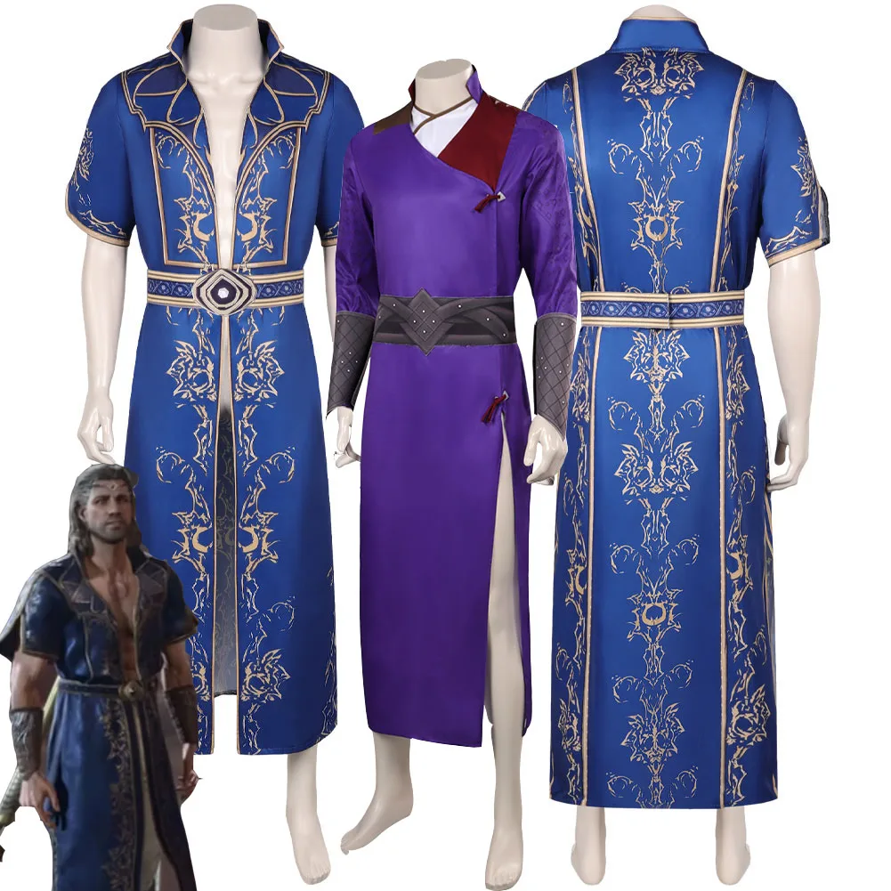 발더스 코스 게이트 3 게일 코스프레 코스튬 성인 남성 로브 벨트, 판타지아 남성 롤플레이 복장, 남자 할로윈 카니발 변장 세트